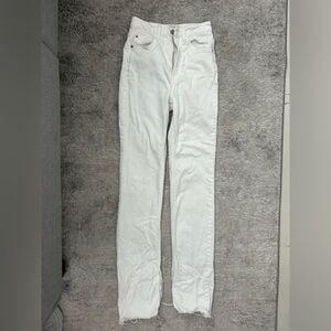 Zara Women's Straight Leg Jeans in White